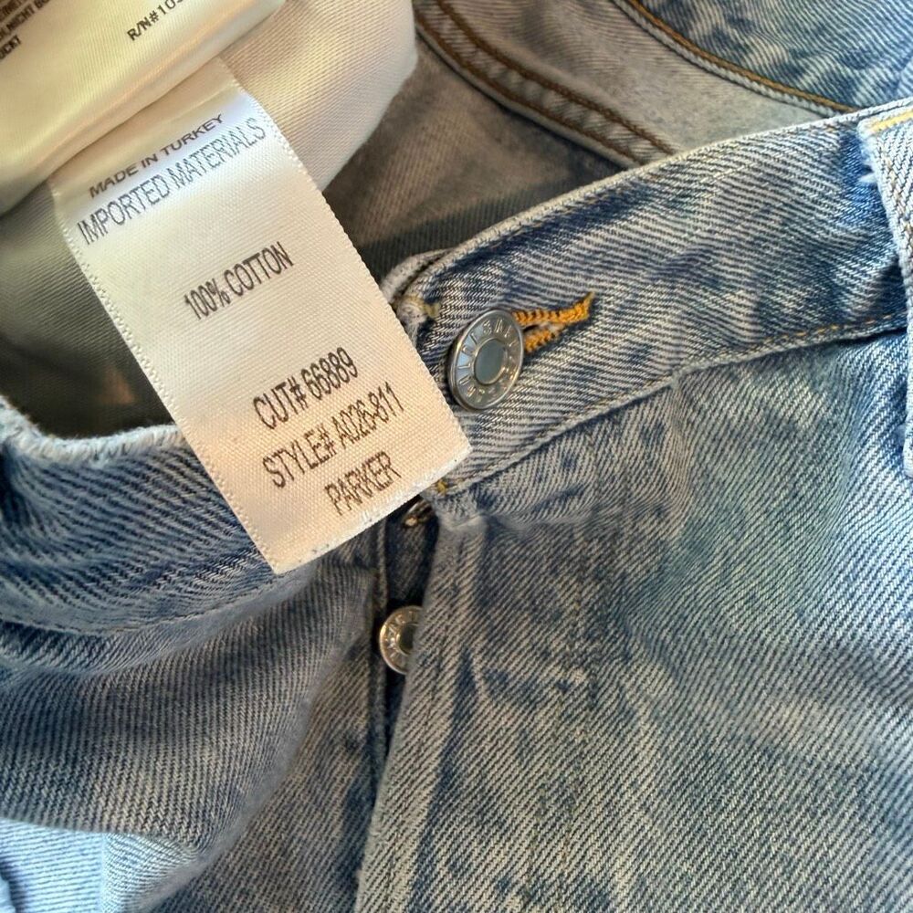 Agolde Swapmeet Blue Denim Parker Vintage Cut-Off Jean Shorts Women's Size 32 - Picture 7 of 7